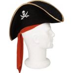 Twox Çocuk Boy Kadife Jack Sparrow Denizci Korsan Şapkası 45x16 cm Eğlenceli Kostüm Şapkası