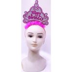 Twox Çocuk Happy Birthday Neon Pembe Renk Doğum Günü Tacı 24x15 cm