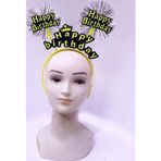 Twox Çocuk Happy Birthday Püsküllü Neon Sarı Renk Doğum Günü Tacı 22x19 cm