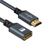 Twozoh HDMI Uzatma Kablosu 0,5M, HDMI Fiş HDMI Soket Uzatma Kablosu, HDMI ExtensionTV Stick Adaptör Kablosu PS4, PS3, Xbox, 3D/4K ile