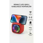 Tws Bluetooth Hoparlör Telefon Standlı Şarjlı Rgb Işıklı Kablosuz Ses Bombası