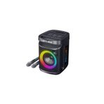 Tws Karaoke Fm Bluetooth Hoparlör Lenyes S881 Su Geçirmez Mikrofonlu Çoklu Giriş Rgb Işık V5.3 Siyah