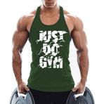 TX Apparel Erkek Tanktop Fitness Stringer JUST DO Gym Kolsuz Yelek Gym Shirt Kas Tişörtü, Yeşil., XXL