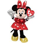 TY 41071 – Disney – Minnie Glitter Sound, kırmızı elbise ve ışıltılı kurdele, 20 cm