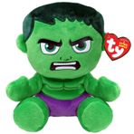 TY Hulk Marvel Avengers Beanie Babies Regular, Lisanslı Beanie Bebek Yumuşak Peluş Oyuncak, Koleksiyon Parçası Pelüş Oyuncak