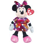 Ty Parlak Gökkuşağı Elbiseli Sesli Minnie Mouse 15 cm Peluş Oyuncak