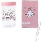 TY7i Yüksek Borosilikat Renkli Cam Su Bardağı Pipetli Bardak Silikon Kapak (Yurt Dışından) - Açık Pembe