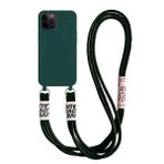 Tybiky Cep telefonu zinciri kılıf iPhone 11 için kordonlu kolye kılıfı cep telefonu kılıfı naylon omuz askısı silikon şık bant asmak için kordon koruyucu kılıf Case Cover iPhone 11 için. Koyu yeşil