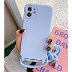 Tybiky iPhone 11 Pro Max için Cep Telefonu Zinciri Kılıf Naylon Omuz Askısı Silikon Cep Telefonu Kılıfı iPhone 11 Pro Max için Şık Bant Kordonlu Asmak için Koruyucu Kılıf iPhone 11 Pro Max için, Lila