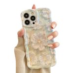 Tybiky iPhone 11 Renkli Kıvırcık Çiçekler Cep Telefonu Kılıfı Yağlı Boya Tablo Aesthetic Blu-Ray Kıvırma Dalgası Çerçeve Kılıf Kızlar Kadınlar için Sevimli Benzersiz iPhone 11 Yumuşak Silikon TPU