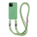 Tybiky iPhone 12 Pro Max için cep telefonu zinciri kılıf, kordonlu, cep telefonu kılıfı, naylon omuz askısı, silikon, şık bant, asmak için koruyucu kılıf, iPhone 12 Pro Max için. Açık yeşil
