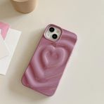 Tybiky iPhone 12 Pro Max uyumlu cep telefonu kılıfı, sade tek renkli, üç boyutlu katlanmış kalp dokulu koruyucu kılıf, yumuşak, uzun ömürlü TPU düşmeye karşı dayanıklı kılıf, lila ten rengi