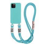Tybiky iPhone 13 için cep telefonu zinciri kılıf, kordonlu, cep telefonu kılıfı, naylon omuz askısı, silikon, şık bant, asmak için kordon, koruyucu kılıf, iPhone 13 için, gök mavisi