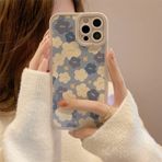 Tybiky iPhone 13 Pro ile uyumlu, sevimli resim çiçek baskısı ultra ince kadınlar için cep telefonu kılıfı, yumuşak düşme koruması, kaymaz, çizilmeye karşı dayanıklı, uzun ömürlü koruyucu kılıf, D