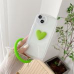 Tybiky iPhone 14 Plus ile uyumlu, yarı şeffaf Love Pattern cep telefonu kılıfı, dairesel bileklik, düşme koruması, kaymaz, çizilmeye karşı dayanıklı, uzun ömürlü kılıflar, şeffaf