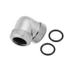 TYCIONG 14mm OD DIY Büküm 90 Derece Dirsek Çift Sert Boru Boru Konektörü Su Ve Sıvı Soğutma Sistemi Için (Gümüş)