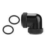 TYCIONG 14mm OD DIY Büküm 90 Derece Dirsek Çift Sert Boru Boru Konektörü Su Ve Sıvı Soğutma Sistemi Için (Siyah)