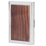 TYCIONG Ahşap Kart Kılıfı, Güvenli Banka Kredi Kartı Kutusu, Erkekler ve Kadınlar için Taşınabilir Kartvizit Kartı Tutacağı, varsayılan, Walnut