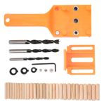 Tyenaza Drill Hole Locator, Carpentry Wood Drilling Guide Tool DIY Straight Drill Hole Locator Woodworking Supply, Self Centering Punch Locator Precise Woodworking Drill Guide for (Orange)