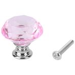 Tyenaza Elmas Kristal Cam Çekme Kolu, 1 Adet 30 mm Elmas Şeklinde Kristal Cam Çekme Kolu Dolap Çekmece Dolap Kapı Kolu (Sarı)
