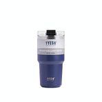 Tyeso TripleTask Termos Vakumlu Paslanmaz Çelik Pipetli 600ML (Mavi)