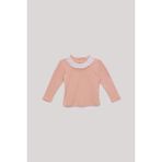 Tyess Bg Store Kız Bebek Somon T-Shirt Uzun Kol Pamuklu Klasik Fit Yaka Stili Bisiklet - 3 - 6 Ay