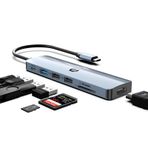 Tymyp USB C HUB, 7'si 1 arada USB Bağlantı İstasyonu, 4K HDMI Desteği, 100W PD, USB 3.0 Bağlantı Noktaları, İkiz USB 2.0 Bağlantı Noktaları, SD/TF Kart Okuyucu, iMac, Surface, XPS, Thinkpad, Galaxy ve