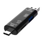 Type-C 3 In 1 Otg Smart Card Reader Kart Okuyucu - Siyah