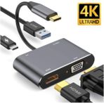 Type-C 4 In 1 Hub Çoğaltıcı Vga-Hdmı-Usb-Type-C Hub Çoğaltıcı