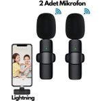 Type-C Çiftli Kablosuz Yaka Mikrofonu Seti - Youtube, Tiktok, Vlog ve Canlı Yayınlar Için Telefon Uyumlu Çift Mikrofon ( Lisinya )