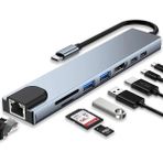 Type C Girişli 8 Port Dönüştürücü Ve Çoklayıcı