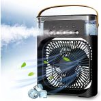 Type-C Girişli Masaüstü Mini Klima Gece Lambalı Buharlı Hava Soğutucu Vantilatör 3 Kademeli Taşinabilir Soğutucu 600 Ml