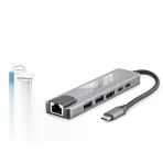 Type-C Hub Hdmi 4K Usb 3.0 Lan 6 Port - Gri Hdx7791
