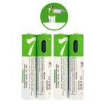 Type-c İle Şarjolabilen 4 Lü Aaa 1.5v Lityum İnce Şarjlı Kalem Pil 750 Mah Uzun Ömürlü