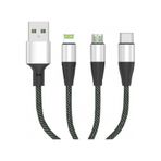 Type-C Micro USB Lighting 3'lü Başlık Power Bank Sarj Kablosu