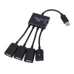 Type c otg hub 3 port usb 2.0 çoklayıcı hub + mikro usb şarj girişi