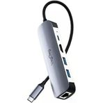 Type-C Pd100w 5 Portlu 4K 30Hz Hdmi 100Mbps Ethernet Usb 2.0 + Usb 3.0 Çoklayıcı Hub