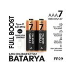 Type-c Şarjlı 800mwh 1.5v Şarj Edilebilir 2’li Aaa İnce Pil - Lityum Iyon Batarya FRTKGT95MEaaap
