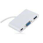 Type-C to 3 in 1 VGA USB 3.0 Dönüştürücü Çevirici Adaptör HUB