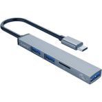 Type-C To 3 Portlu USB 3.0 Çoklayıcı Tf Micro Sd Kart Okuyucu Hub