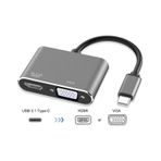 Type-C To Hdmi Vga Kombo Çevirici 4Kx2K Dönüştürücü Adaptör 4728