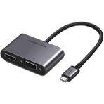Type-C To Hdmı+Vga Pd Şarj Destekli Dönüştürücü Adaptör Uzay Gri