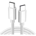 Type C to Type C Hızlı Şarj ve Data Transfer Özellikli Şarj Kablosu, 60 W Çift Taraflı USB C Kablo, Yüksek Kaliteli Malzeme 1 Metre/Beyaz