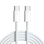 Type-C to Type-C Örgülü Kablo PD 60W 3A Hızlı Şarj USB 1m | iPhone 15, 16, Samsung ile Uyumlu, Laptop ve Kulaklıklar için Yüksek Hızlı Veri Transferi, EVINTO