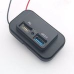Type-C Usb 2 Portlu Araç Şarj Soketi Adaptörü 12V-24V