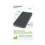 Typhoon Powerbank Taşınabilir Şarjları 8000mAh Mobil Ek Pil yolculuk Güç Bankası Siyah Şarj USB LED gösterge 2A