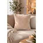 Typoniq Attitude Included Premium Çift Taraflı Rabbit Peluş Kırlent Kılıfı Ultra Yumuşak Tavşan Tüyü Dokulu Krem (43X43 Cm)