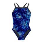 TYR Durafast Lite Kız Çocuk Diamondfit Mayo, Mavi, 6-7 Yaş