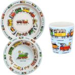 Tyrrell Katz Melamin Mama Tabağı, Kasesi ve Alıştırma Bardağı - Trains