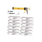 Tytan Pu 45 12 Tane Siyah Oto Sosis Mastik 600 Ml + Sosis Tabancası İle Birlikte